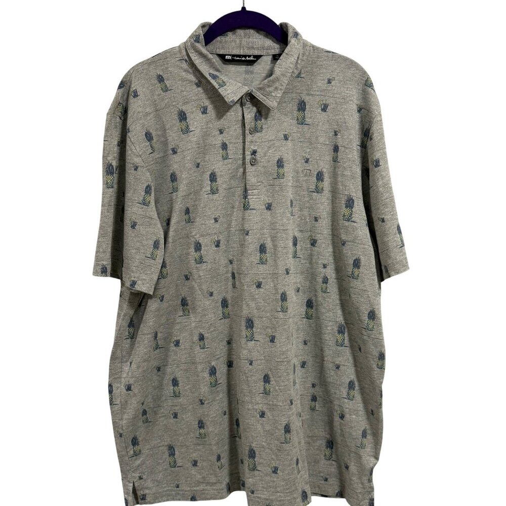 Travis Mathew Havana Nights Pineapple Cocktail Polo Golf Shirt Size XL‎